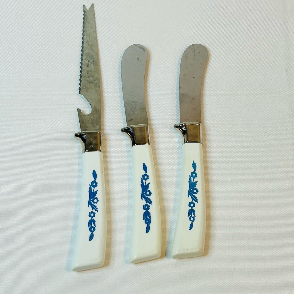 Blue Cornflower Charcuterie Knives Lifetime Cutlery Blue x3